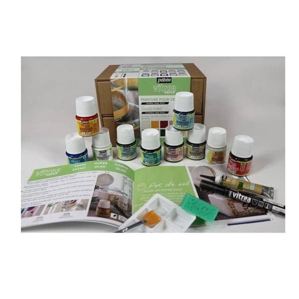 Coffret målning - PEBEO - Vitrea 160 - Akryl - Blank - Pastell