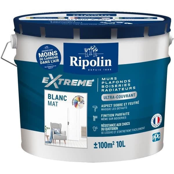 Ripolin 10L matt vit monocoat vägg- och takfärg