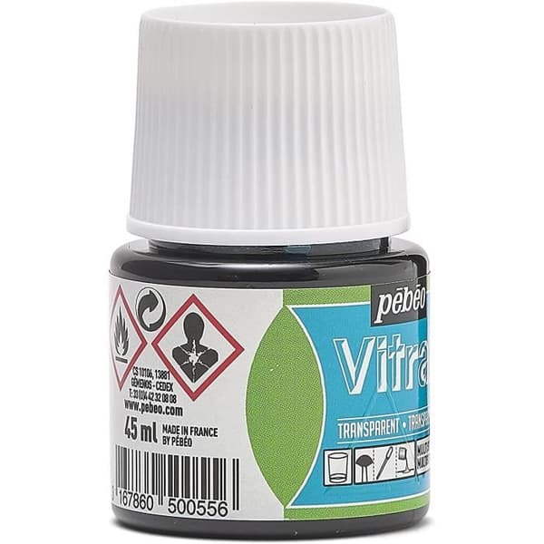 Måleri - VITRAIL - 45 ml - BLÅ CYAN - Glansig - Ljusbeständighet - Opalescerande finish