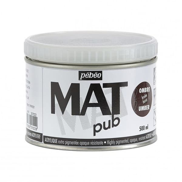 Akrylfärg - Pebeo - Mat Publik - 500ml - Bränd Brun - Mat Finish