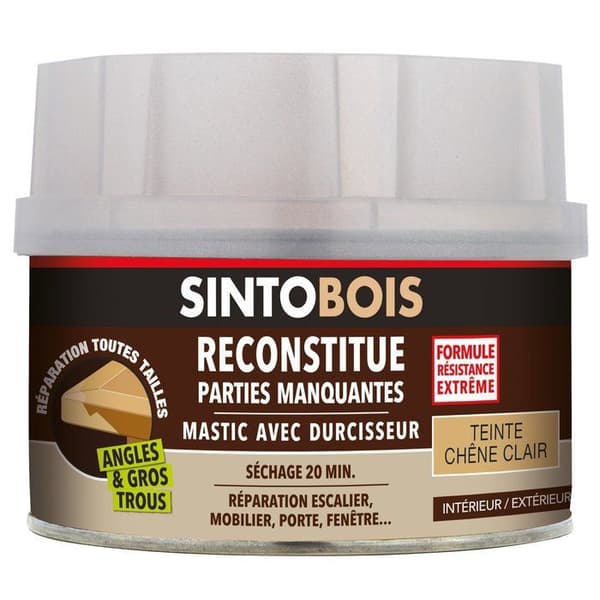 Sintobois träspackel med härdare ls box 500 ml / 550 g ljus ek