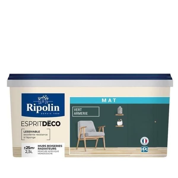 RIPOLIN Färg Matt Ultra Täckande - Grön Armerie