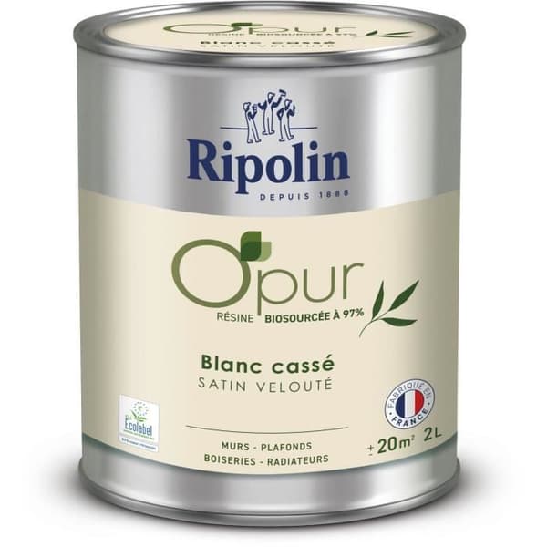 Peinture O'PUR väggar, snickerier och radiatorer - RIPOLIN - 472823 - Off-white - Satinmatt - 2 L