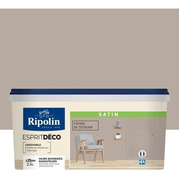 RIPOLIN Väggfärg för alla rum - Sichuanpeppar satin - 2,5 L