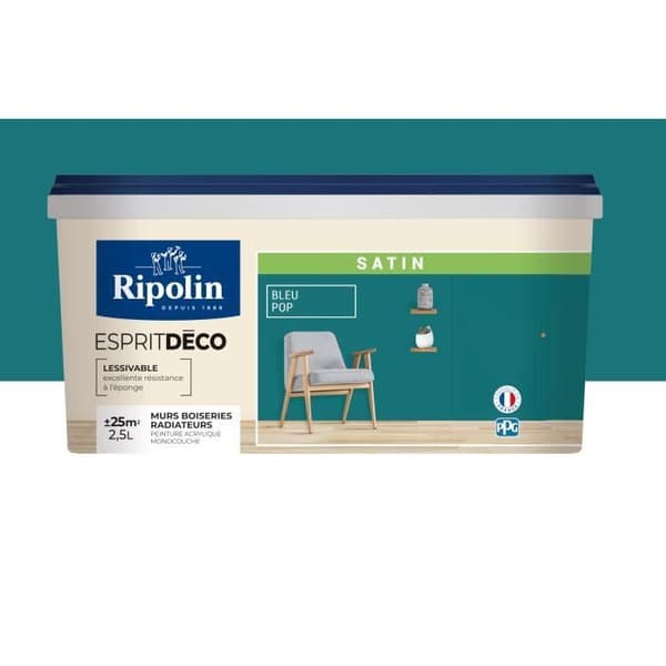 RIPOLIN ESPRIT DECO MULTI SUPPORTS BLÅ POP satin 2,5L