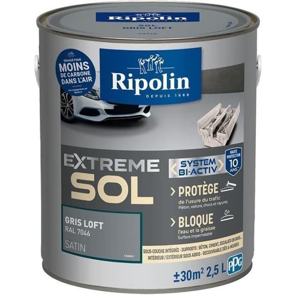Ripolin högmotstånd grå satin golvfärg 2,5L
