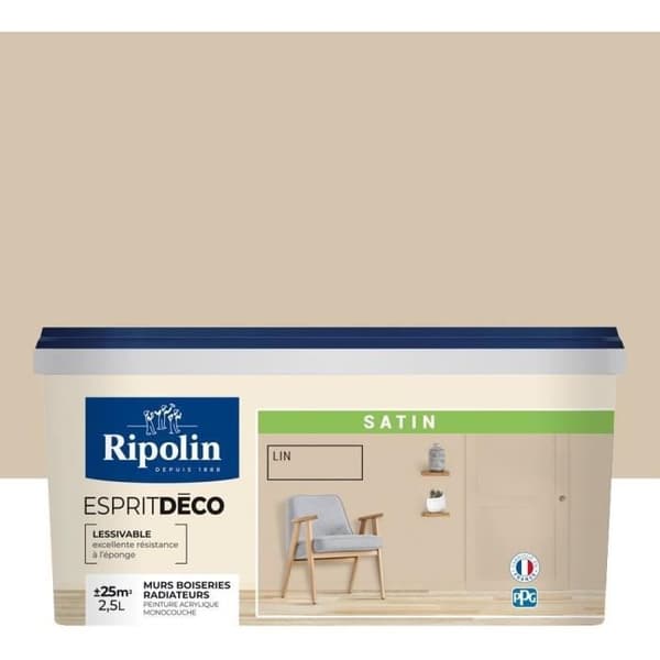 RIPOLIN ESPRIT DECO MULTI SUPPORTS LIN satin 2,5L