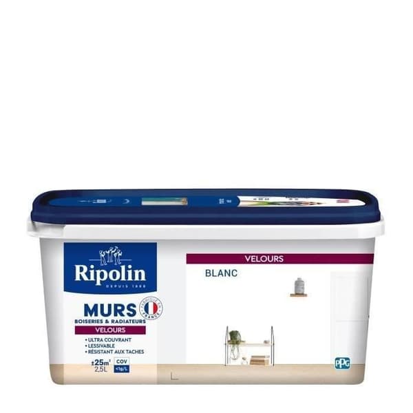 RIPOLIN Målning Vit Velour för Väggar, Snickerier, Element - Vit