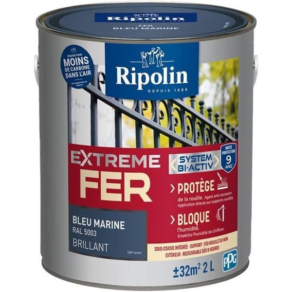 Extremt järnblått RAL 5003 glansigt - RIPOLIN - 2 L
