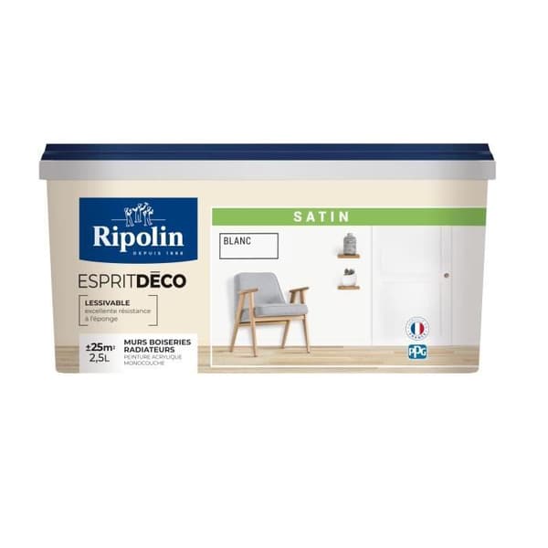 RIPOLIN ESPRIT DECO MULTI SUPPORTS VIT satin 2,5L