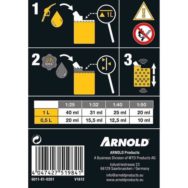 ARNOLD 2-takts blandningsburk, svart - 6011-X1-0201