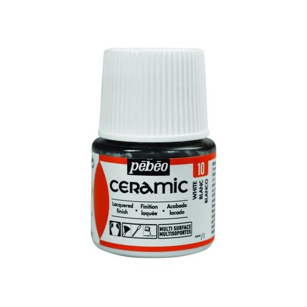 Färg - Pebeo - Keramik - Vit - 45ml - Blank