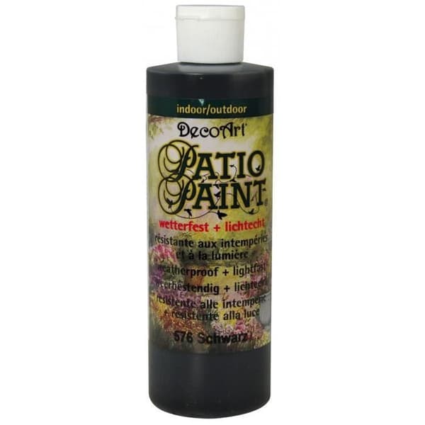 Måleri - DecoArt - Patio Paint - Svart - Akryl - Utomhus - Monoskikt