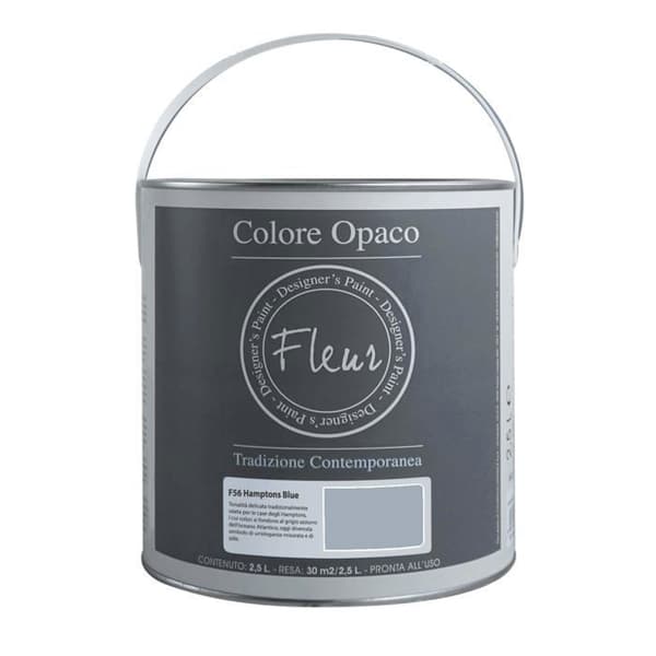 Fleur designers färg Fleur matt färg Chalky look för väggar och stora ytor - 2,5 L - F56 Hamptons Blue