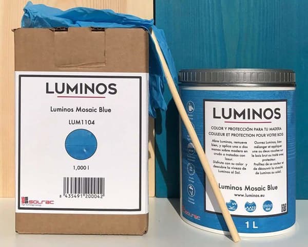 Luminos - LUM1104 - MOSAIC BLUE - Biobaserad lasyr för utomhus trä med vatten - Blå mosaik 2,5L