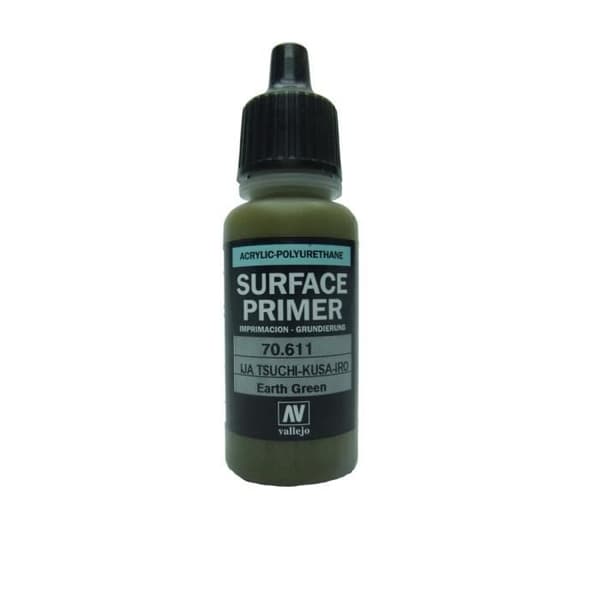 VAL70611 - Vallejo Polyuretan - Primer Earth Green (tidig) 17ml - Plastmodelleringsfärger