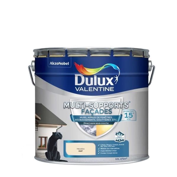 Målarfärg för flera underlag - DULUX VALENTINE - Meulière - 10 L - Matt - Akryl
