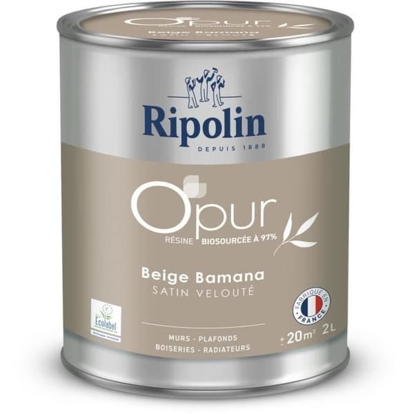 O'pur murs beläggningar radiatorer beige bamana satin slät - RIPOLIN - 2 L