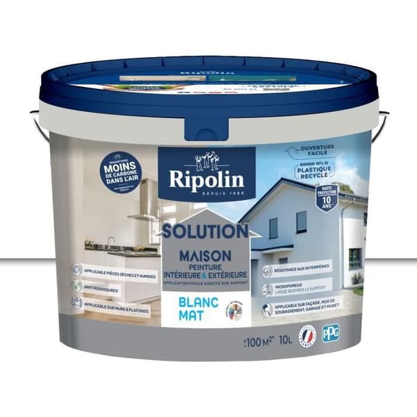 Lösning hus vit matt - RIPOLIN - 10 L