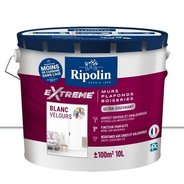 Extrem vägg- och takfärg - Sammetsvit - RIPOLIN - 10 L
