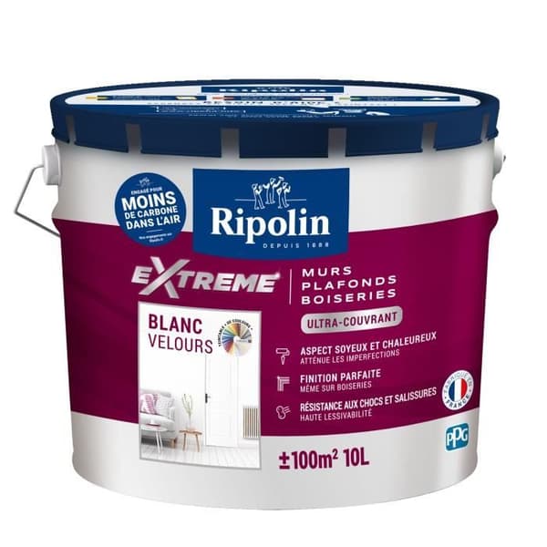 Extrem vägg- och takfärg - Sammetsvit - RIPOLIN - 10 L
