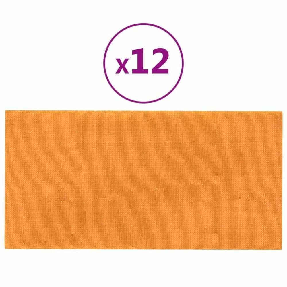 vidaXL Väggpaneler 12 st mörkgul 30x15 cm tyg 0,54 m²