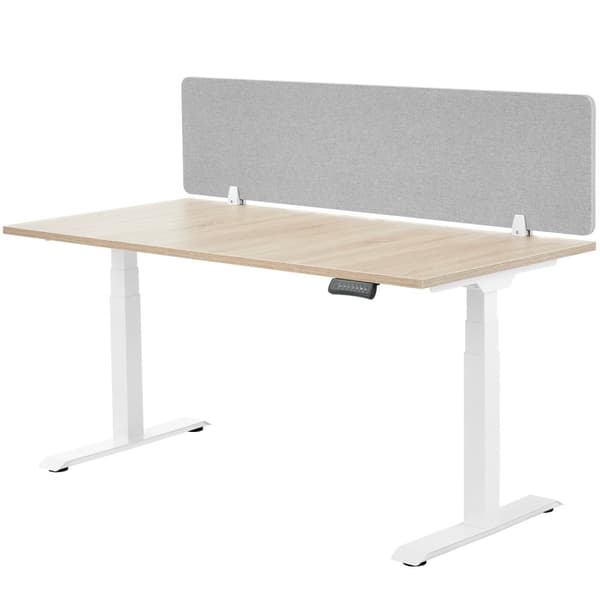 Skrivebord skærmvæg Noisy med afrundede hjørner - 130 x 40 cm,grå