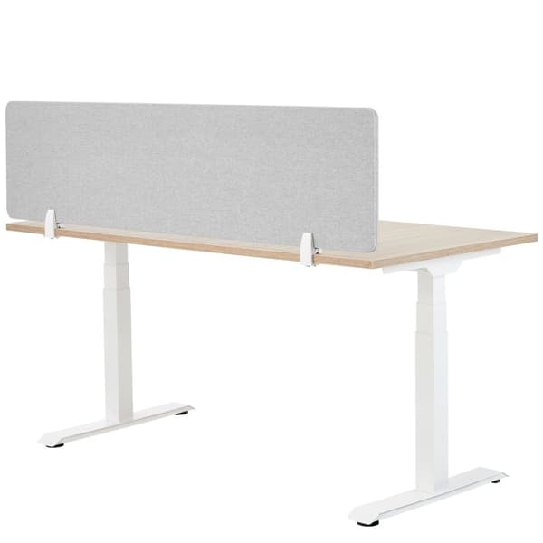 Skrivebord skærmvæg Noisy med afrundede hjørner - 130 x 40 cm,grå