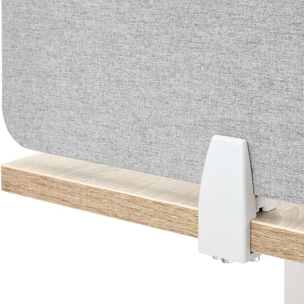 Skrivbordsvägg, avskiljare Noisy med rundade hörn - 130 x 40 cm, grå