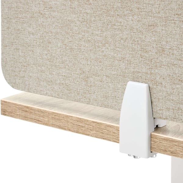 Skrivbordsvägg, avskiljare Noisy med rundade hörn - 160 x 40 cm, beige