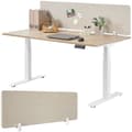 Miniatyrbild 1 av 9: Skrivbordsvägg, avskiljare Noisy med rundade hörn - 160 x 40 cm, beige
