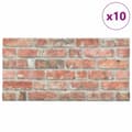 Miniatyrbillede 6 af 9: vidaXL 3D-vægpaneler 10 stk. EPS murstensdesign rød