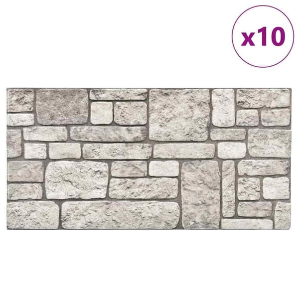 vidaXL 3D-seinäpaneelit harmaa tiilikuvio 10 kpl EPS