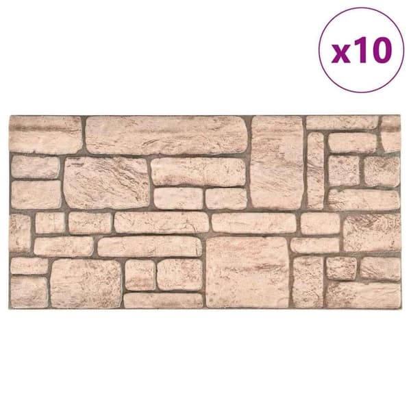 vidaXL 3D-vægpaneler 11 stk. EPS murstensdesign beige
