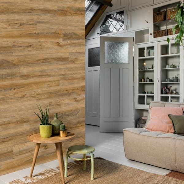 WallArt Trelignende planker gjenvunnet eik vintage brun