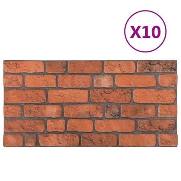 vidaXL 3D-vægpaneler 10 stk. murstensdesign EPS terrakotta