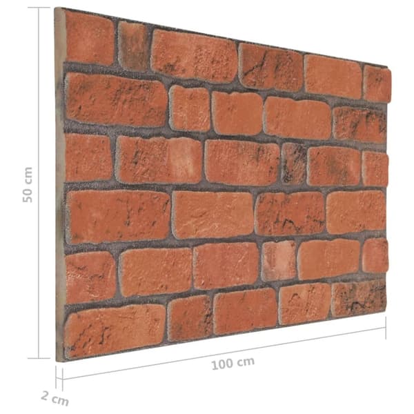 vidaXL 3D-vægpaneler 10 stk. murstensdesign EPS terrakotta