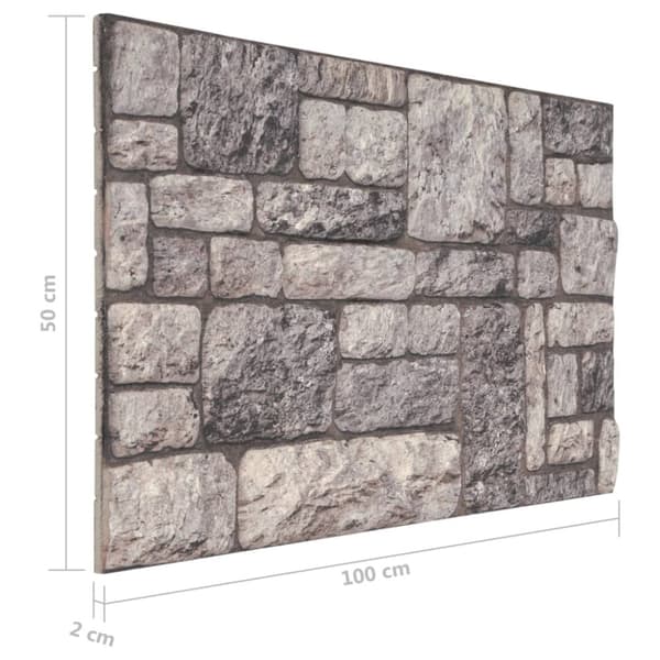 vidaXL 3D veggpaneler med lysegrått mursteindesign 10 stk EPS