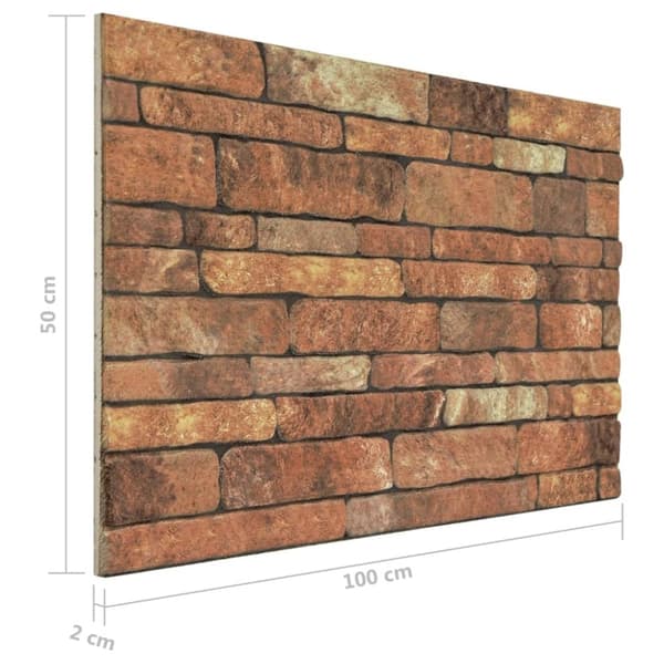 vidaXL 3D-seinäpaneelit ruskea tiilikuvio 10 kpl EPS