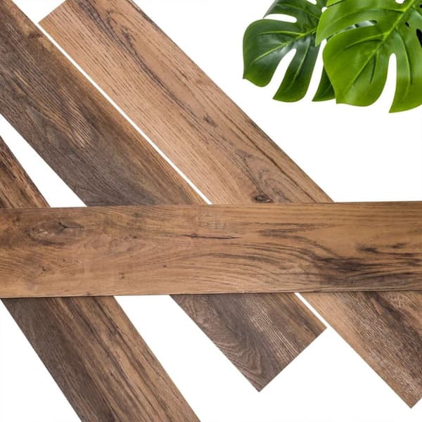 WallArt Planker med treutseende GL-WA34 30 stk låvetre eik brun umbra