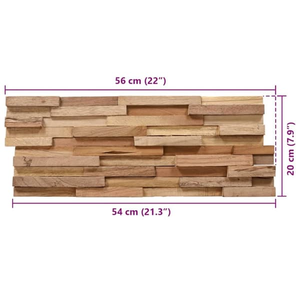vidaXL Väggbeklädnad 3D 10 st 1,08 m² massiv teak