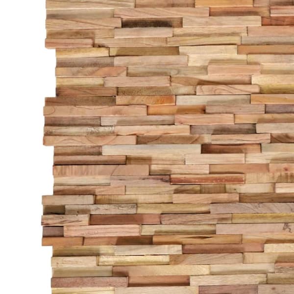 vidaXL Väggbeklädnad 3D 10 st 1,08 m² massiv teak