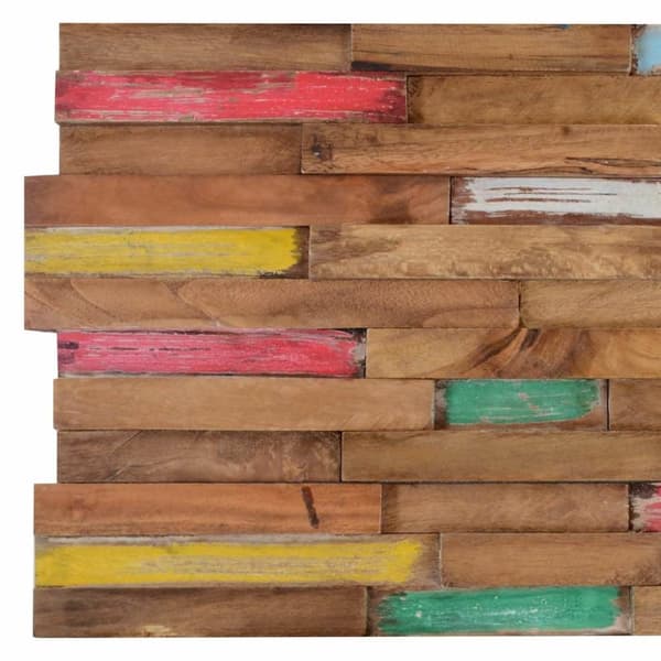 vidaXL Veggkledninger 10 stk 1,03 m² heltre teak
