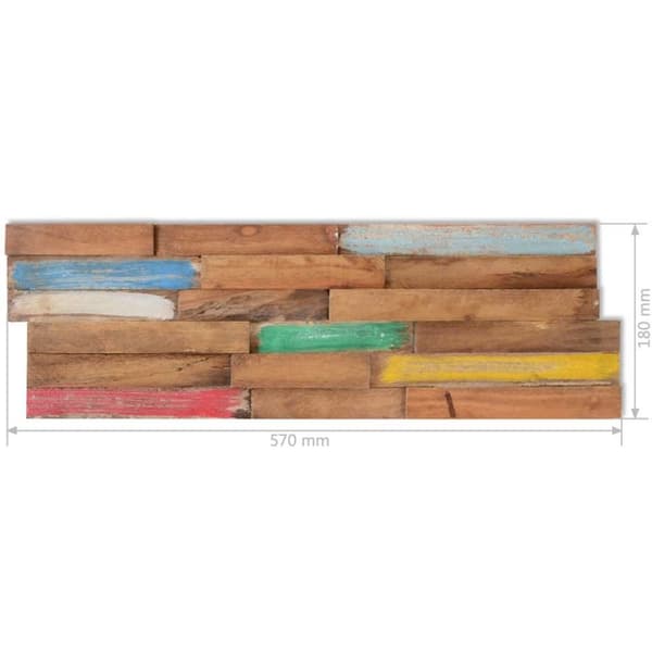 vidaXL Veggkledninger 10 stk 1,03 m² heltre teak