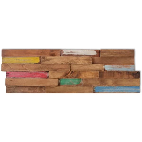 vidaXL Veggkledninger 10 stk 1,03 m² heltre teak