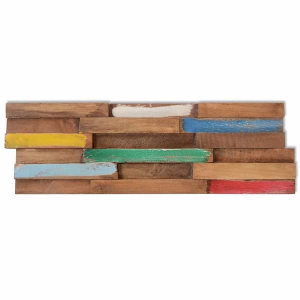 vidaXL Veggkledninger 10 stk 1,03 m² heltre teak