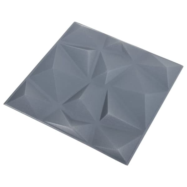 vidaXL 3D-veggpaneler 48 stk 50x50 cm diamant grå 12 m²