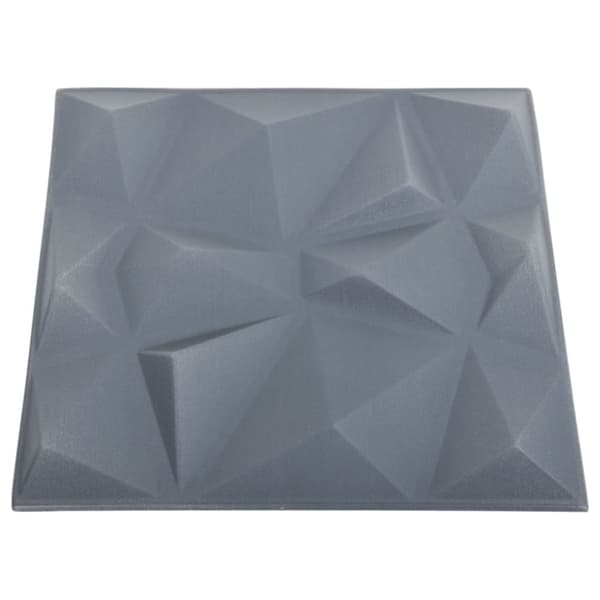 vidaXL 3D-veggpaneler 48 stk 50x50 cm diamant grå 12 m²