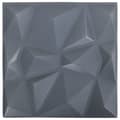 Miniatyrbillede 5 af 6: vidaXL 3D-vægpaneler 48 stk. 50x50 cm 12 m² diamant grå