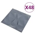 Miniatyrbillede 1 af 6: vidaXL 3D-vægpaneler 48 stk. 50x50 cm 12 m² diamant grå